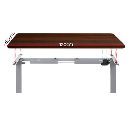 Artiss Standing Desk Motorised 120CM Walnut-Office Desks-PEROZ Accessories