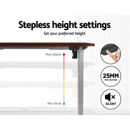 Artiss Standing Desk Motorised 120CM Walnut-Office Desks-PEROZ Accessories