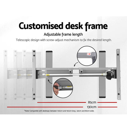 Artiss Standing Desk Motorised 120CM Walnut-Office Desks-PEROZ Accessories
