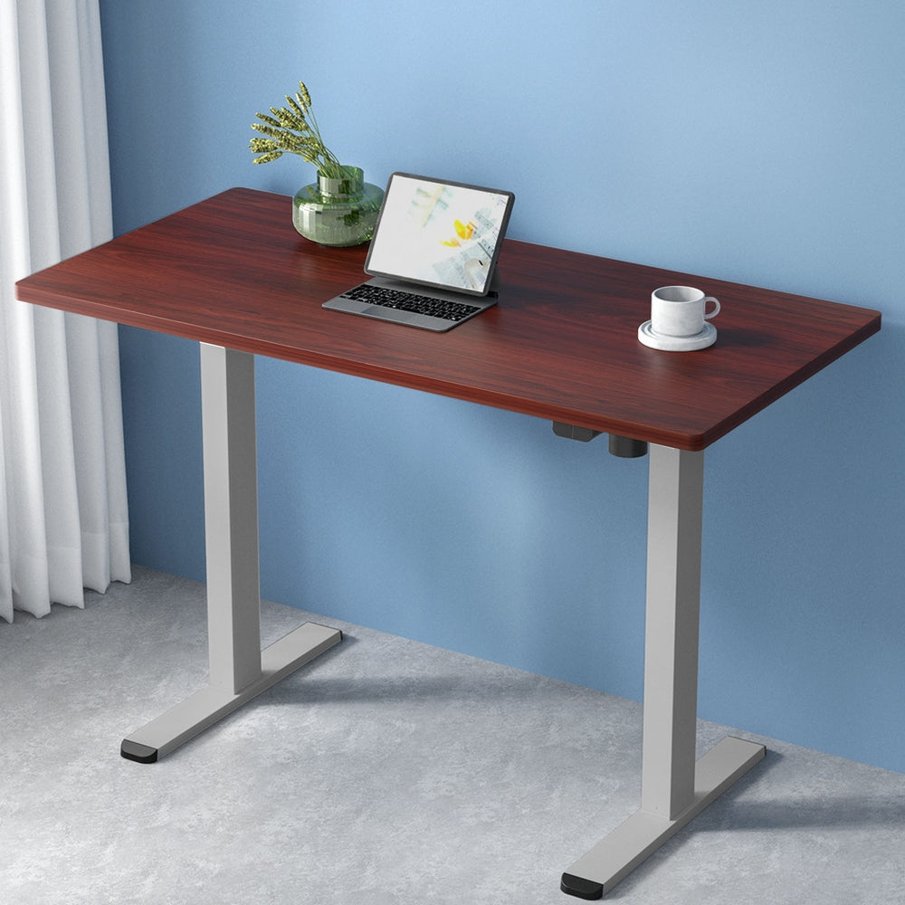 Artiss Standing Desk Motorised 120CM Walnut-Office Desks-PEROZ Accessories