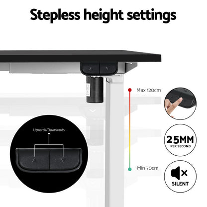 Artiss Electric Standing Desk Frame Only Height Adjustable 70KG Load White-Office Desks-PEROZ Accessories