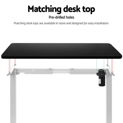 Artiss Electric Standing Desk Frame Only Height Adjustable 70KG Load White-Office Desks-PEROZ Accessories