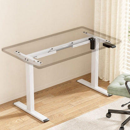 Artiss Electric Standing Desk Frame Only Height Adjustable 70KG Load White-Office Desks-PEROZ Accessories