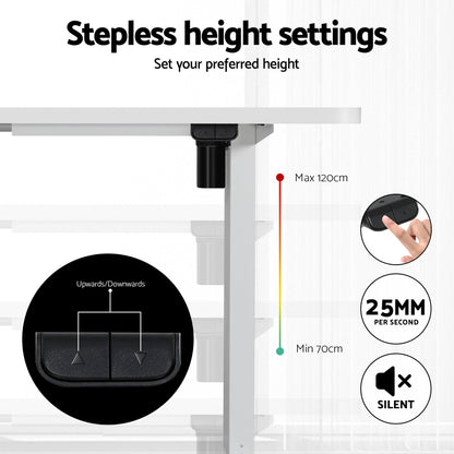 Artiss Electric Standing Desk with Storage Shelf Drawer Office Table 120CM-Furniture &gt; Office &gt; Office &amp; Desk Chairs-PEROZ Accessories