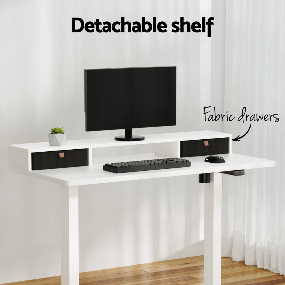 Artiss Electric Standing Desk with Storage Shelf Drawer Office Table 120CM-Furniture &gt; Office &gt; Office &amp; Desk Chairs-PEROZ Accessories