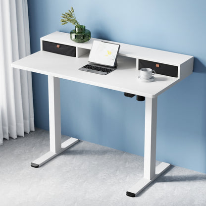Artiss Electric Standing Desk with Storage Shelf Drawer Office Table 120CM-Furniture &gt; Office &gt; Office &amp; Desk Chairs-PEROZ Accessories