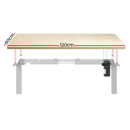 Artiss Standing Desk Motorised Sit Stand Desks White Oak 120CM-Office Desks-PEROZ Accessories