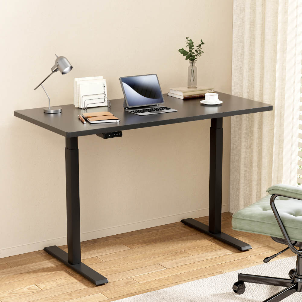 Artiss Standing Desk Motorised Dual Motor Black 140CM-Office Desks-PEROZ Accessories