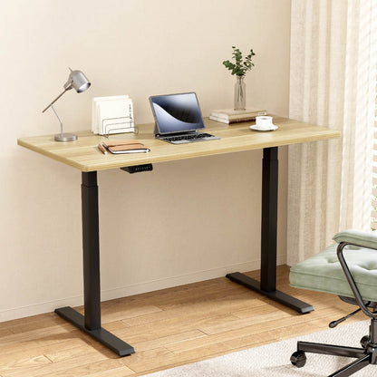 Artiss Standing Desk Motorised Dual Motor Oak 120CM-Office Desks-PEROZ Accessories
