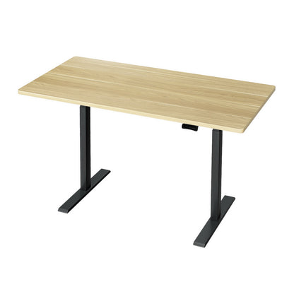 Artiss Standing Desk Motorised Dual Motor White Oak 140CM-Office Desks-PEROZ Accessories