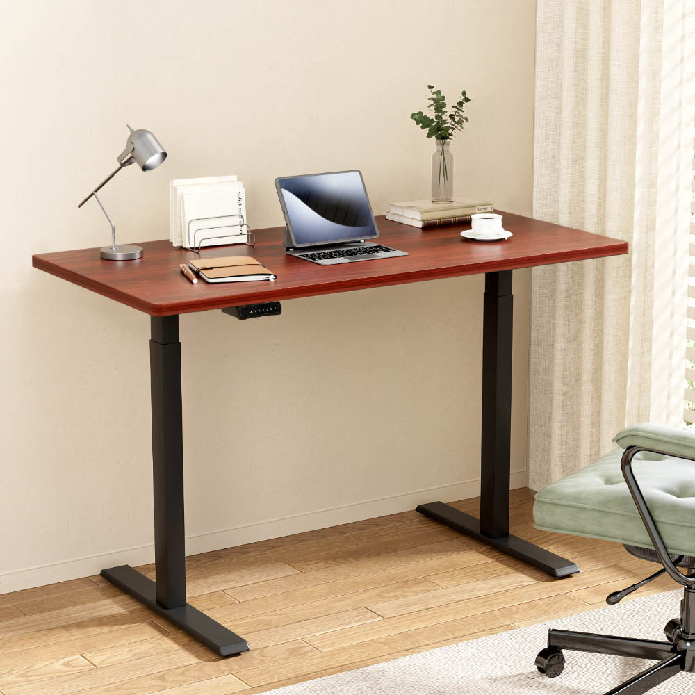Artiss Standing Desk Motorised Dual Motor Walnut 140CM-Office Desks-PEROZ Accessories