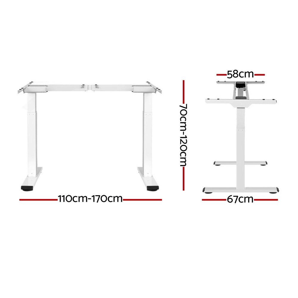 Artiss Standing Desk Frame Only Dual Motor Motorised White-Furniture &gt; Office &gt; Desks-PEROZ Accessories