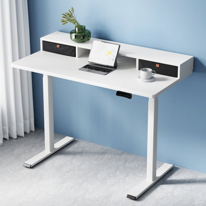 Artiss Electric Standing Desk Dual Motor Office Table With Shelf Drawer120CM-Furniture &gt; Office &gt; Office &amp; Desk Chairs-PEROZ Accessories