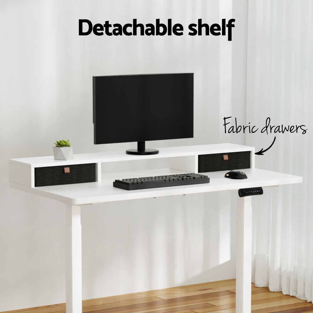 Artiss Electric Standing Desk Dual Motor Office Table With Shelf Drawer120CM-Furniture &gt; Office &gt; Office &amp; Desk Chairs-PEROZ Accessories