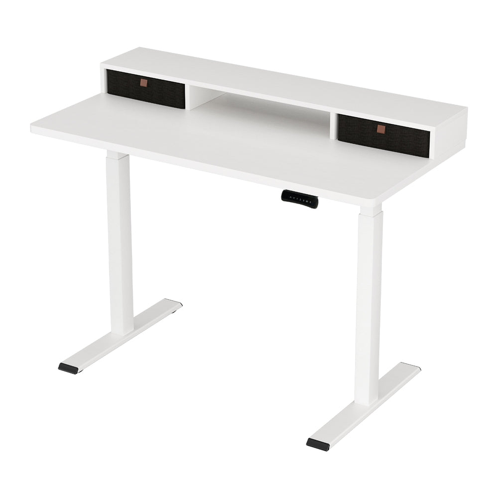 Artiss Electric Standing Desk Dual Motor Office Table With Shelf Drawer120CM-Furniture &gt; Office &gt; Office &amp; Desk Chairs-PEROZ Accessories