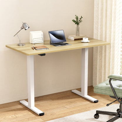 Artiss Standing Desk Motorised Dual Motor 140CM White Oak-Office Desks-PEROZ Accessories