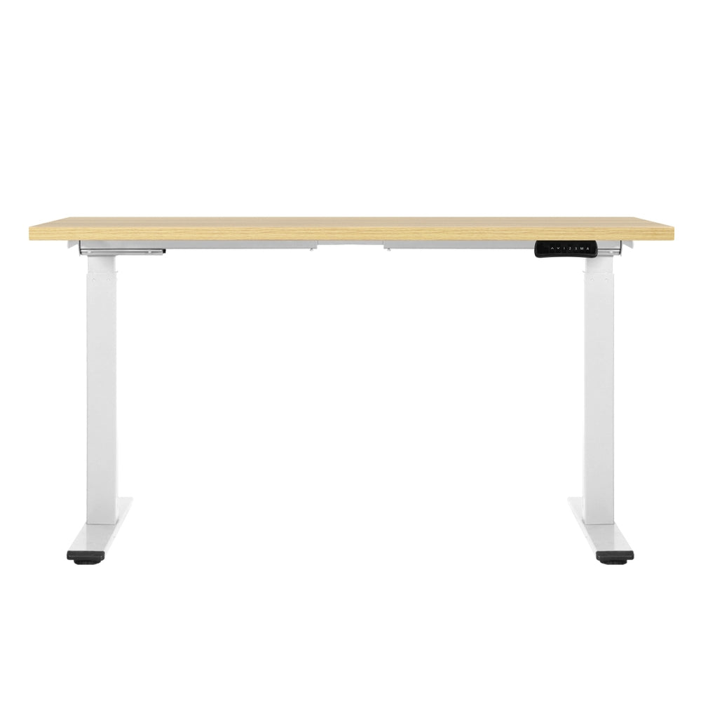 Artiss Standing Desk Motorised Dual Motor 140CM White Oak-Office Desks-PEROZ Accessories