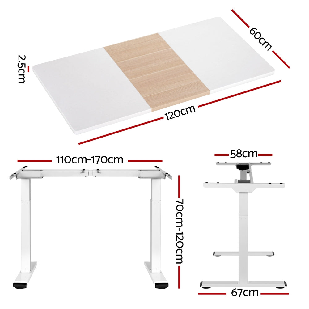Artiss Standing Desk Motorised Dual Motor 120CM-Furniture &gt; Office-PEROZ Accessories