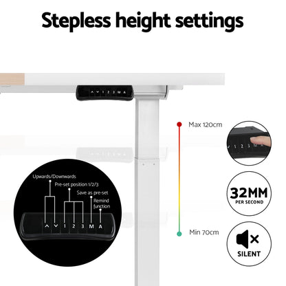 Artiss Standing Desk Motorised Dual Motor 140CM-Furniture &gt; Office-PEROZ Accessories