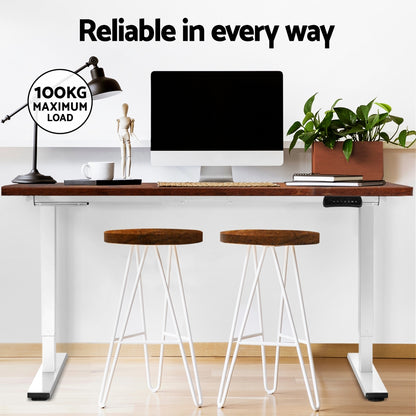 Artiss Standing Desk Motorised Dual Motor 120CM Rustic Brwon-Office Desks-PEROZ Accessories