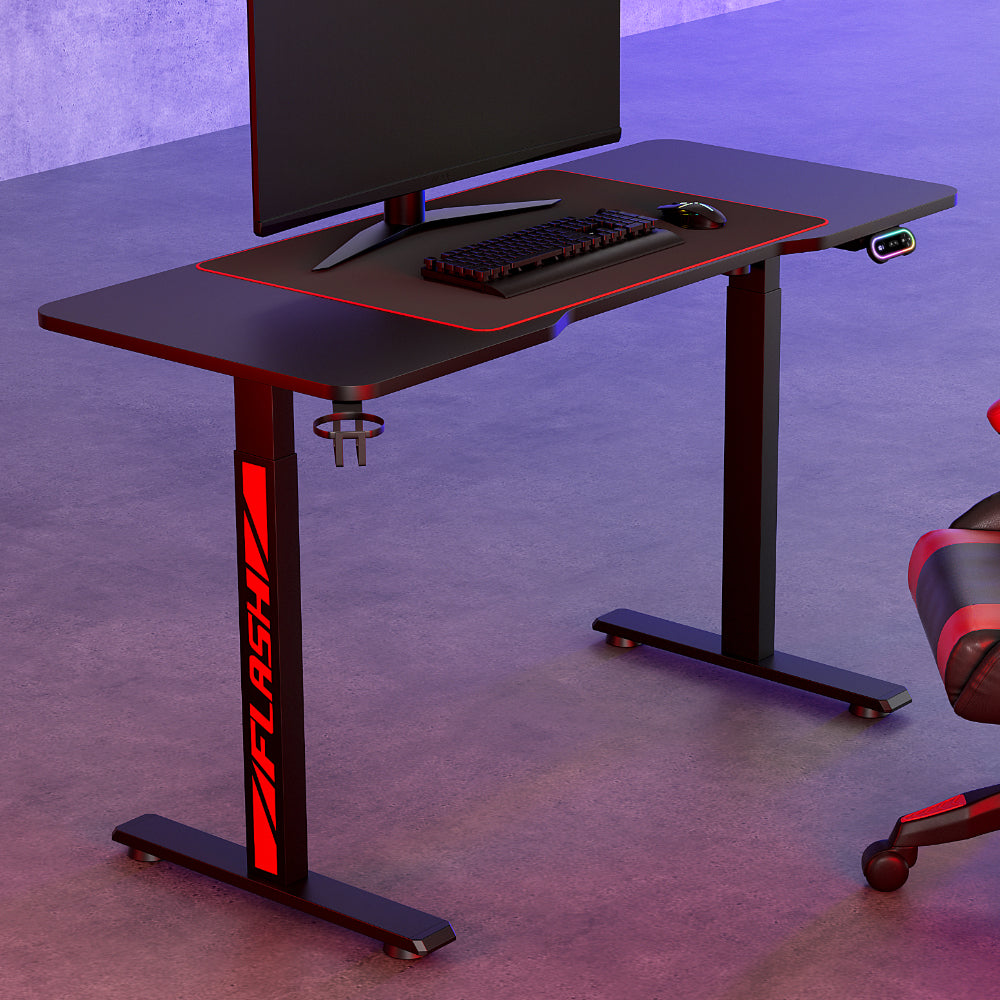 Artiss Gaming Desks Standing Desk Motorised 140CM Black-Office Desks-PEROZ Accessories