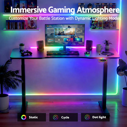 Artiss Gaming Desks Standing Desk Motorised 140CM Black-Office Desks-PEROZ Accessories