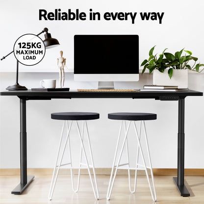 Artiss Standing Desk Motorised Electric Dual Motor Black 120CM-Office Desks-PEROZ Accessories