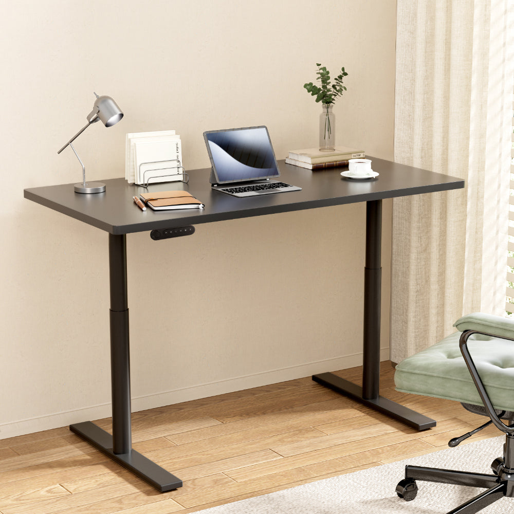 Artiss Standing Desk Motorised Electric Dual Motor Black 140CM-Office Desks-PEROZ Accessories