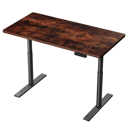 Artiss Standing Desk Motorised Electric Dual Motor Rustic Brown 120CM-Office Desks-PEROZ Accessories