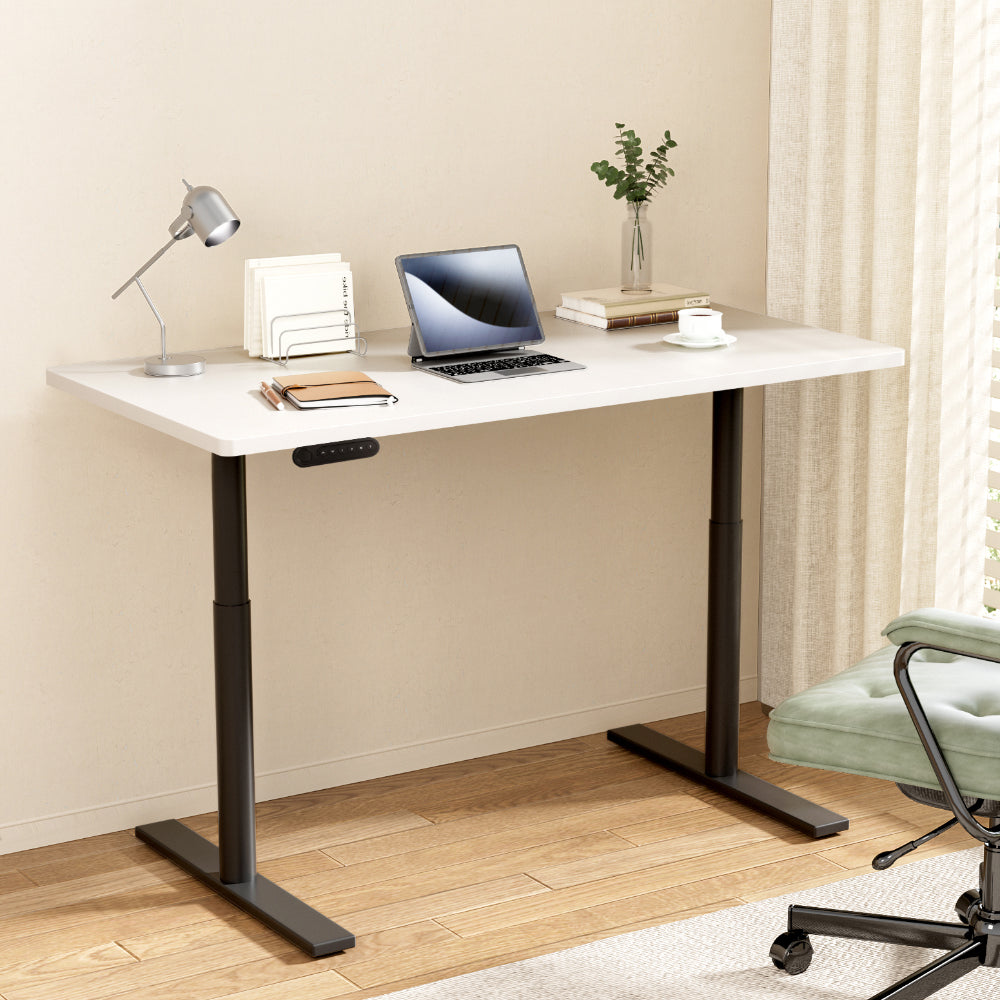 Artiss Standing Desk Motorised Electric Dual Motor White 140CM-Office Desks-PEROZ Accessories