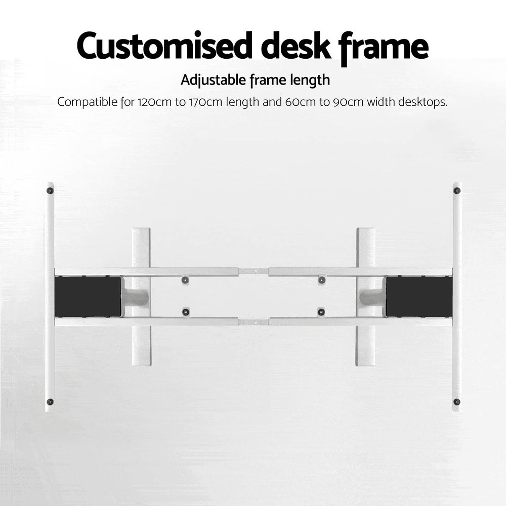 Artiss Standing Desk Frame Only Dual Motor Motorised Adjustable 125KG Load White-Furniture &gt; Office &gt; Desks-PEROZ Accessories