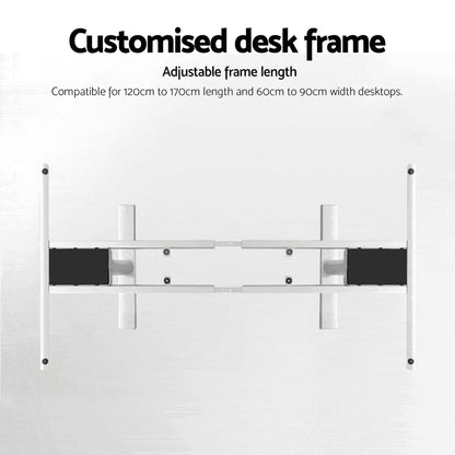 Artiss Standing Desk Frame Only Dual Motor Motorised Adjustable 125KG Load White-Furniture &gt; Office &gt; Desks-PEROZ Accessories
