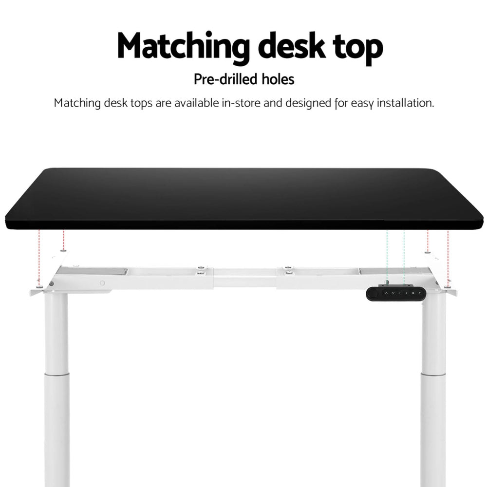 Artiss Standing Desk Frame Only Dual Motor Motorised Adjustable 125KG Load White-Furniture &gt; Office &gt; Desks-PEROZ Accessories