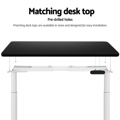 Artiss Standing Desk Frame Only Dual Motor Motorised Adjustable 125KG Load White-Furniture &gt; Office &gt; Desks-PEROZ Accessories