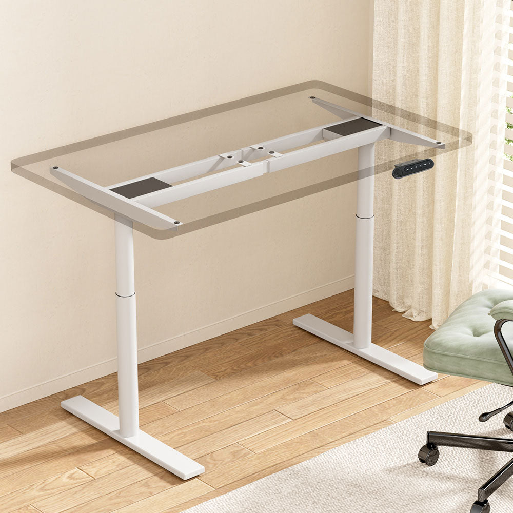 Artiss Standing Desk Frame Only Dual Motor Motorised Adjustable 125KG Load White-Furniture &gt; Office &gt; Desks-PEROZ Accessories