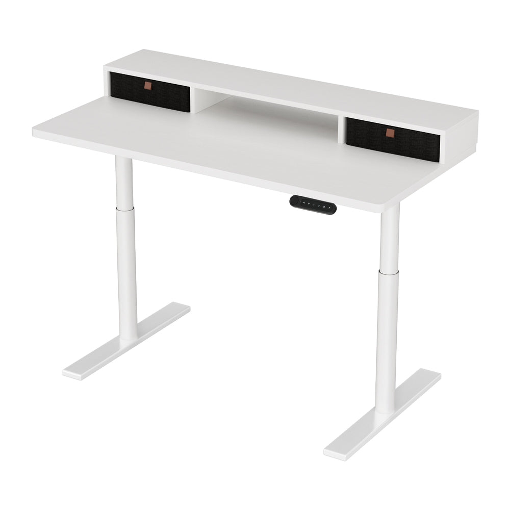 Artiss Electric Standing Desk with Storage Rack Shelf Drawers White 120CM-Furniture &gt; Office &gt; Office &amp; Desk Chairs-PEROZ Accessories