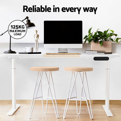 Artiss Standing Desk Motorised Electric Dual Motor 140CM White Pine-Furniture &gt; Office-PEROZ Accessories