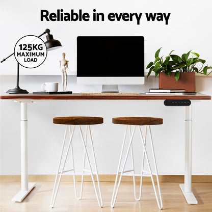 Artiss Standing Desk Motorised Electric Dual Motor 120CM Rustic Brown-Office Desks-PEROZ Accessories