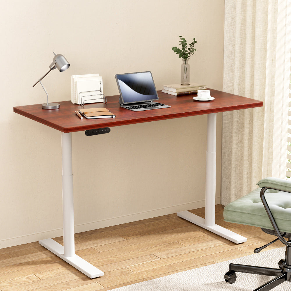 Artiss Standing Desk Motorised Electric Dual Motor 140CM Walnut-Office Desks-PEROZ Accessories