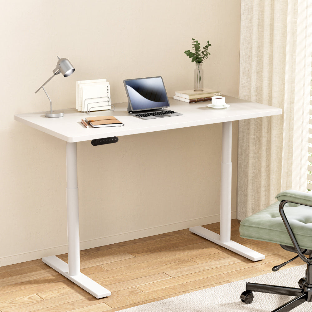 Artiss Standing Desk Motorised Electric Dual Motor 140CM White-Office Desks-PEROZ Accessories