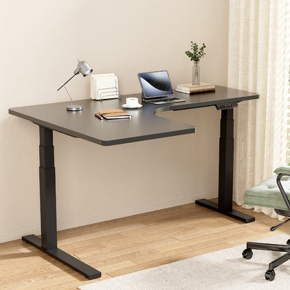Artiss Standing Desks L-shape Motorised 160CM Black-Furniture &gt; Office-PEROZ Accessories