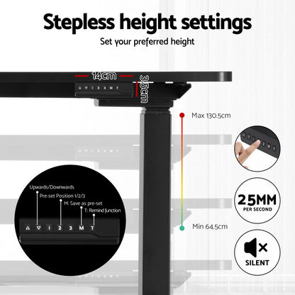 Artiss Standing Desks L-shape Motorised 160CM Black-Furniture &gt; Office-PEROZ Accessories