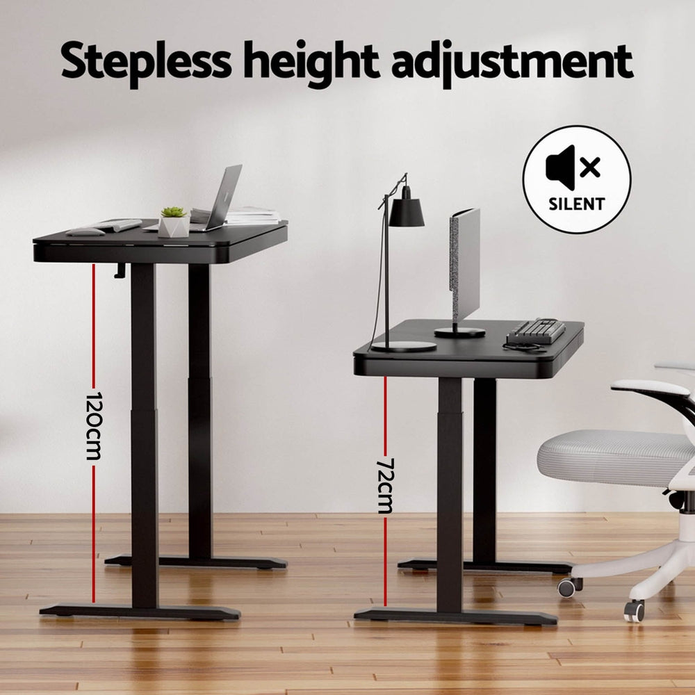 Artiss Standing Desk Motorised Electric Motor Drawer 120CM Black-Furniture &gt; Office &gt; Desks-PEROZ Accessories