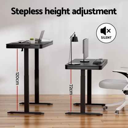 Artiss Standing Desk Motorised Electric Motor Drawer 120CM Black-Furniture &gt; Office &gt; Desks-PEROZ Accessories