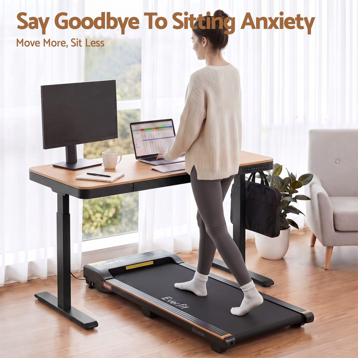 Artiss Motorised Standing Desk with Storage Drawer 120cm Wood Black-Furniture > Office > Desks-PEROZ Accessories