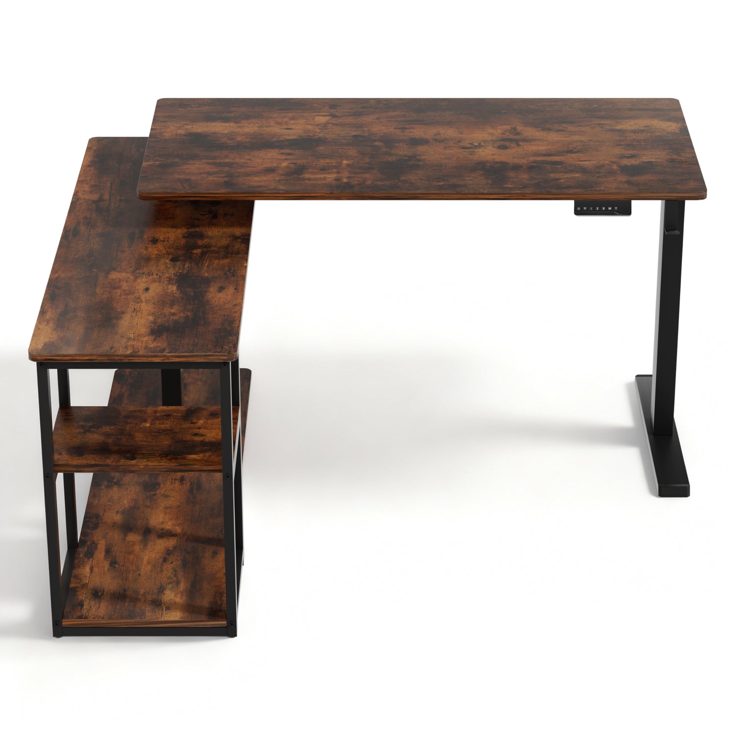 Artiss Electric Standing Desk Adjustable Motorised 120CM L Shaped Rustic Brown-Furniture &gt; Office &gt; Desks-PEROZ Accessories