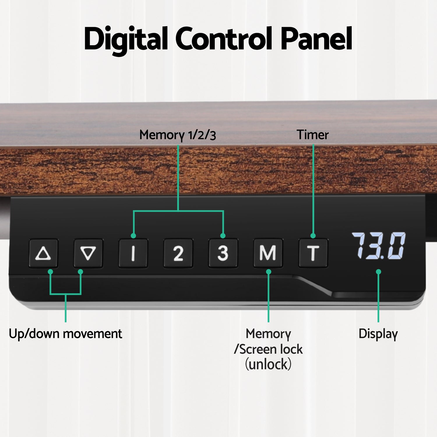 Artiss Electric Standing Desk Adjustable Motorised 120CM L Shaped Rustic Brown-Furniture &gt; Office &gt; Desks-PEROZ Accessories