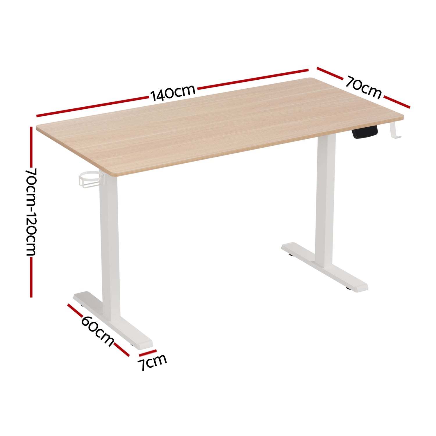 Artiss Standing Desk Motorised Touch Control Electric Oak 140CM-Furniture &gt; Office &gt; Desks-PEROZ Accessories