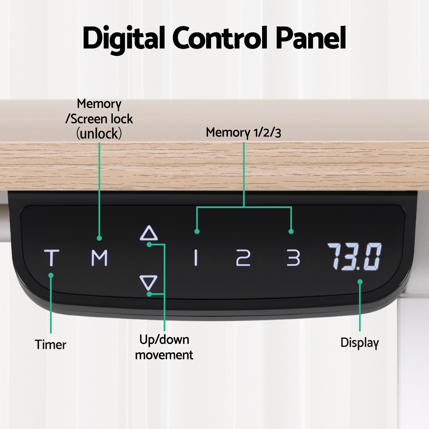 Artiss Standing Desk Motorised Touch Control Electric Oak 140CM-Furniture &gt; Office &gt; Desks-PEROZ Accessories