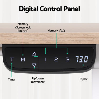 Artiss Standing Desk Motorised Touch Control Electric Oak 140CM-Furniture &gt; Office &gt; Desks-PEROZ Accessories